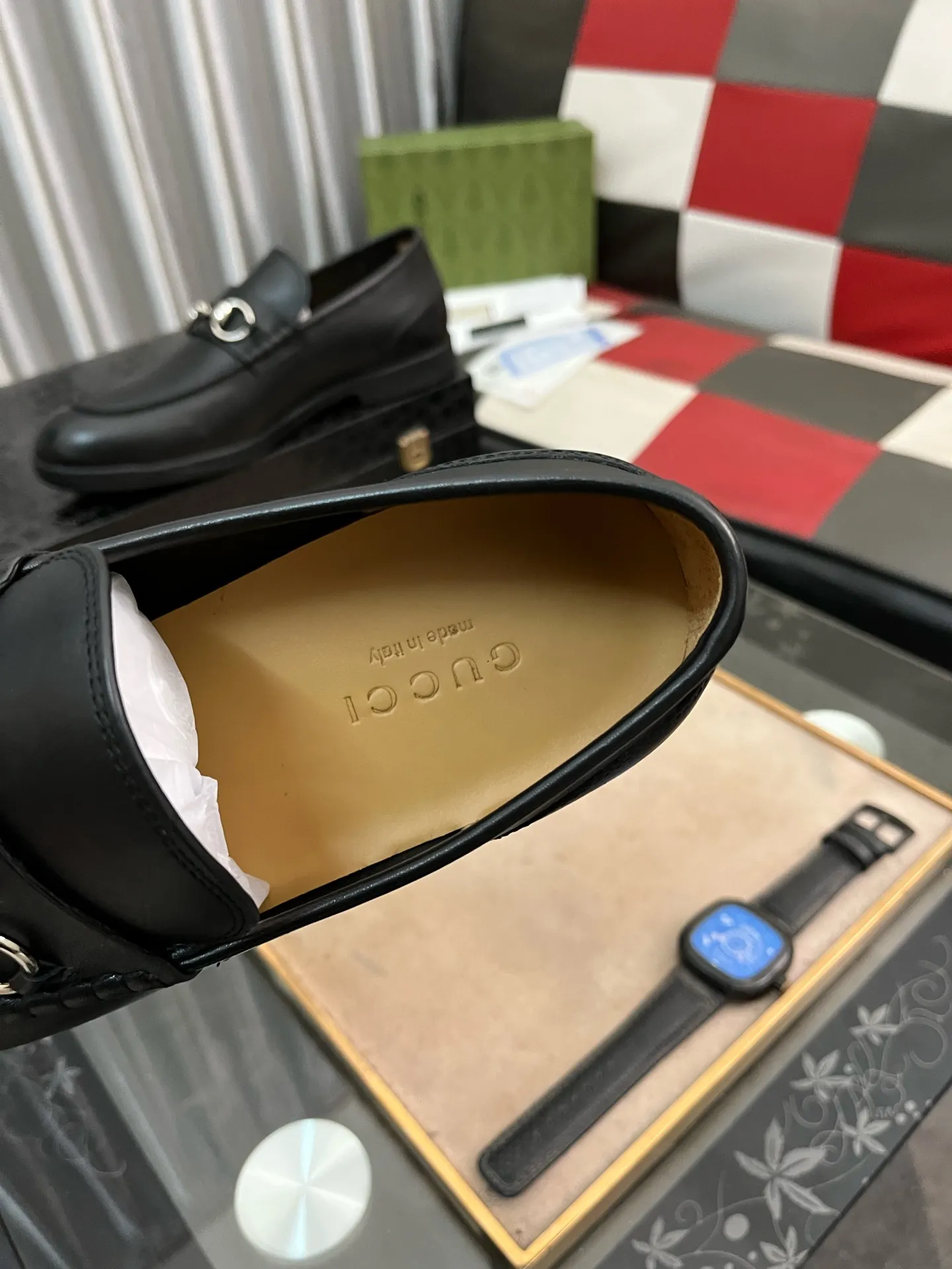 Men's shoes 💰540⌚️⌚️【GUCCi】Original frosted calfskin, water-dyed cowhide lining, original outsole, men's and women's fashion, formal casual leather shoes, slip-on men's and women's shoes series, young fashion, European and American trends, British style, casual matching, comfortable feet, standard code: men's size 38-443️⃣Colors available